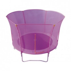 Trampoline Circulaire Rose Avec Filet 396 X 260 Cm