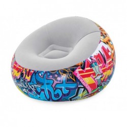 Chaise Longue Gonflable de 112x112x66 cm. Graffiti Bestway 75075