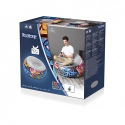 Chaise Longue Gonflable de 112x112x66 cm. Graffiti Bestway 75075 | Piscineshorssolweb