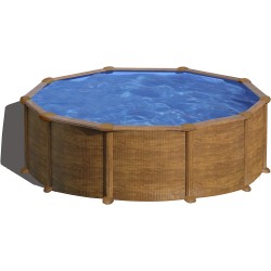 Piscine Ronde Imitation Bois Pacific. 460 X 120 Cm