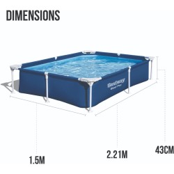 Piscine Hors Sol Tubulaire Bestway 56401 221 X 150 X 43 Cm | Piscineshorssolweb