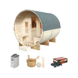 Sauna extérieur Gaïa Luna 220x205x250 cm | Piscineshorssolweb