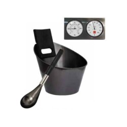 Ensemble d'accessoires de sauna Harvia noir | Piscineshorssolweb