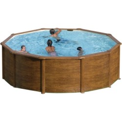 Piscine Ronde Gre Imitation Bois Mauritius. 460 X 132 Cm