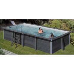 Piscine rectangulaire en bois composite 606x326x124 cm par Gre KPCOR60N