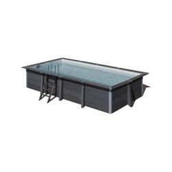 Piscine rectangulaire en bois composite 606x326x124 cm par Gre KPCOR60N | Piscineshorssolweb