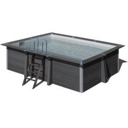 Piscine en bois composite rectangulaire 466x326x124 cm par Gre KPCOR46N | Piscineshorssolweb