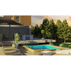 Piscine en bois Carra 3 Square 305x305x119 cm de Gre WPCARR3 | Piscineshorssolweb