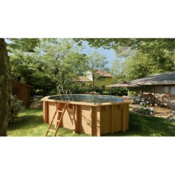 Piscine en bois Safran 2 Oval 620x395x136 cm par Gre 7900892 | Piscineshorssolweb