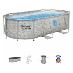 Piscina Desmontable Steel Pro Max Splashview Oval de 427x250x100 cm Bestway 56714