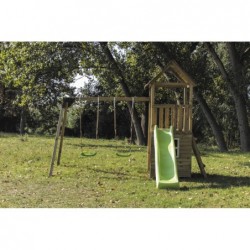 Aire De Jeux Avec Cabine Et Double Balançoire Tibidabo Masgames Masgames Ma700225