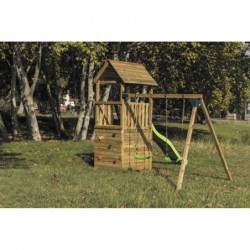 Aire De Jeux Avec Cabine Et Double Balançoire Canigo Masgames Ma700205